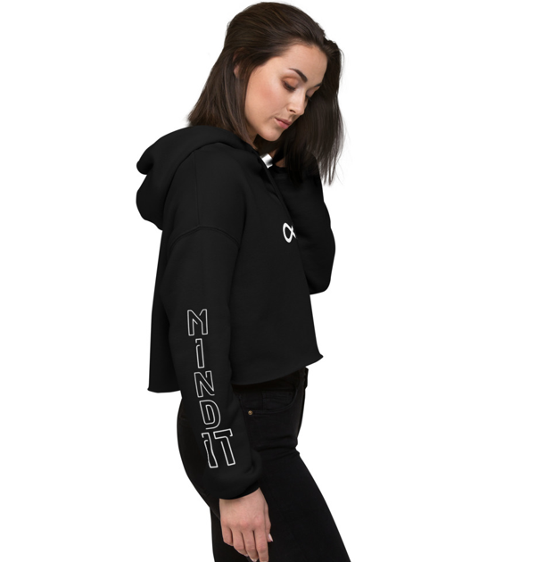 Crop Infinity Hoodie Black