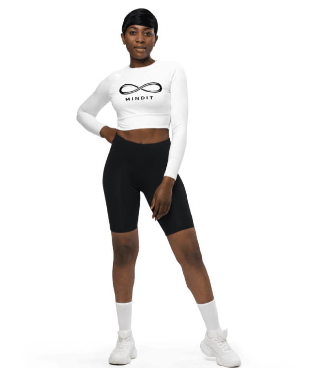 Recycled long-sleeve crop top